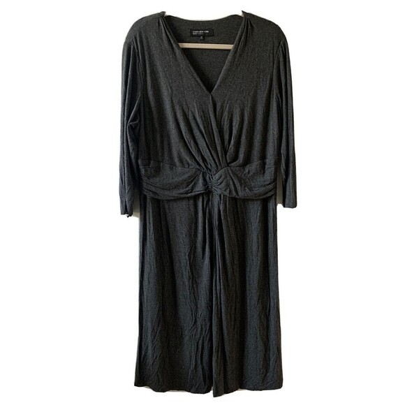 Jones New York Womens Plus Size 18W Gray Surplice Stretch Dress - Picture 1 of 5